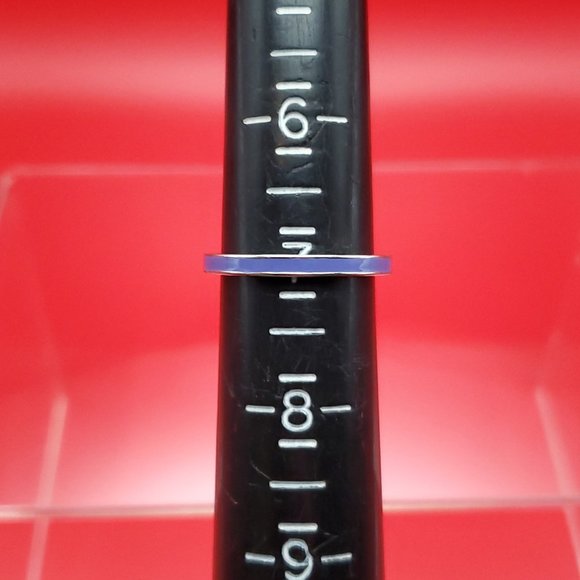 Size 7 925 Sterling Silver Cute Lavender Enamel Ring - Picture 5 of 7